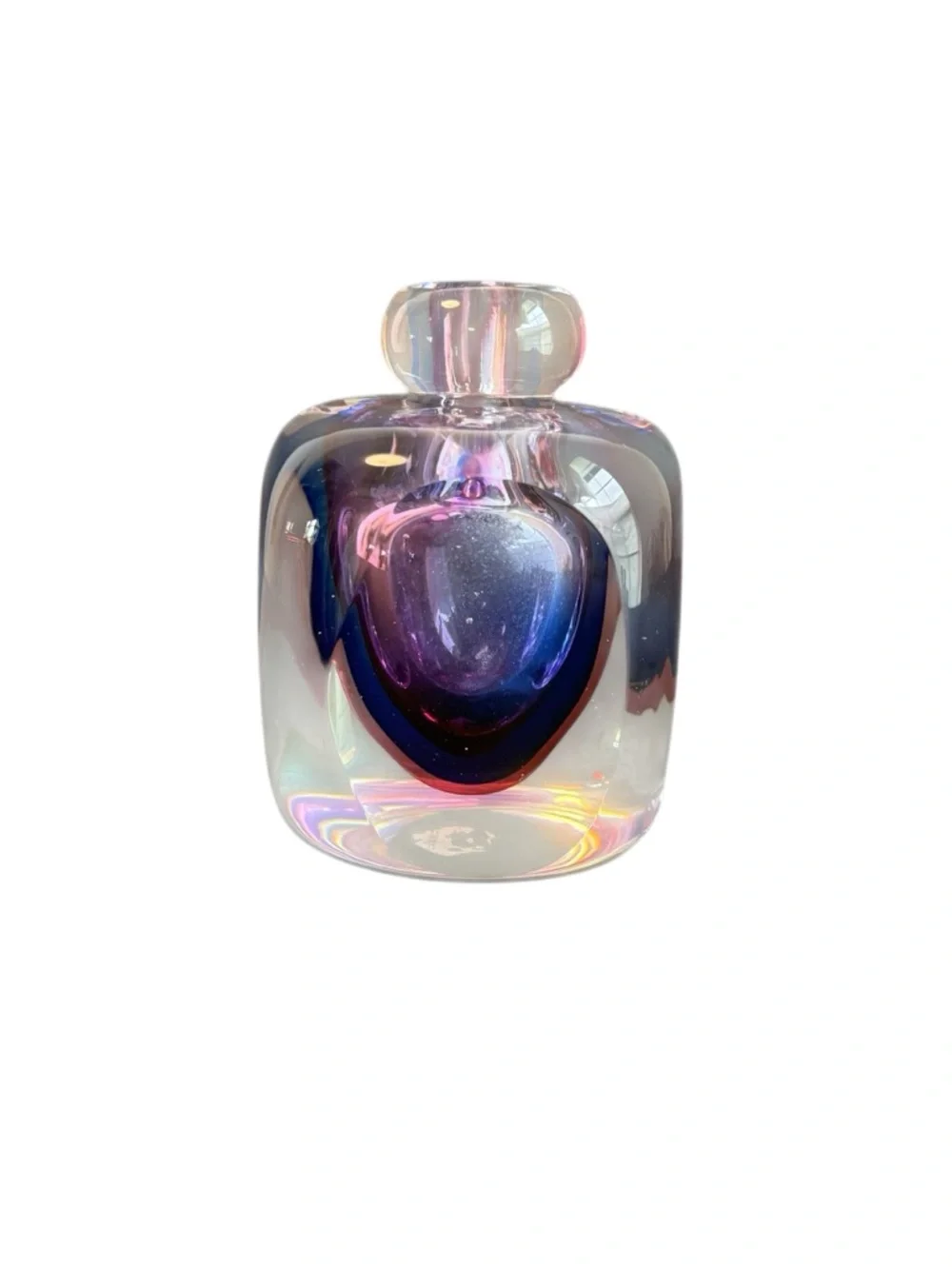 Vintage Summerso Art Glass Bud Vase Purple Pink Blue Murano Style - Picture 2 of 10